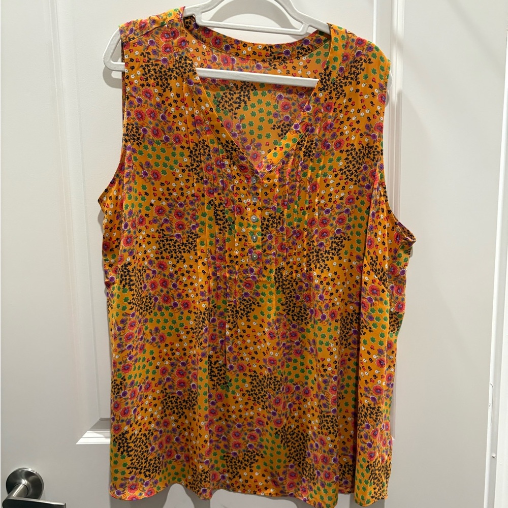 Floral Sleeveless Top - Multicolor